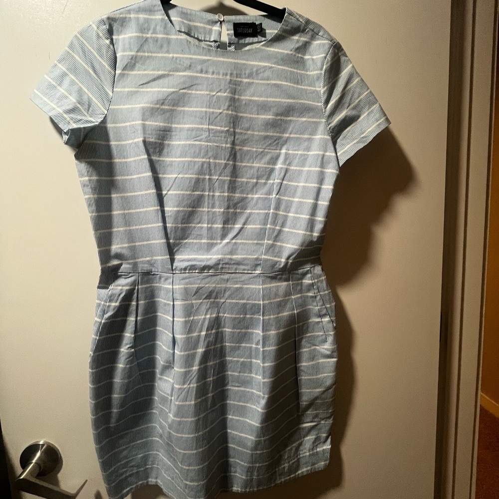 Kate Spade Saturday Striped Blue Dress Size Small